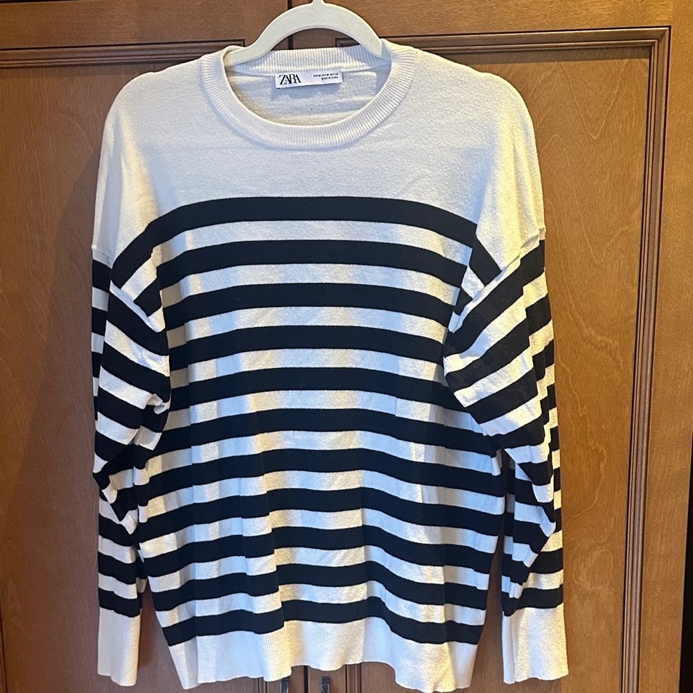 Zara Sweater in Black and White Stripes